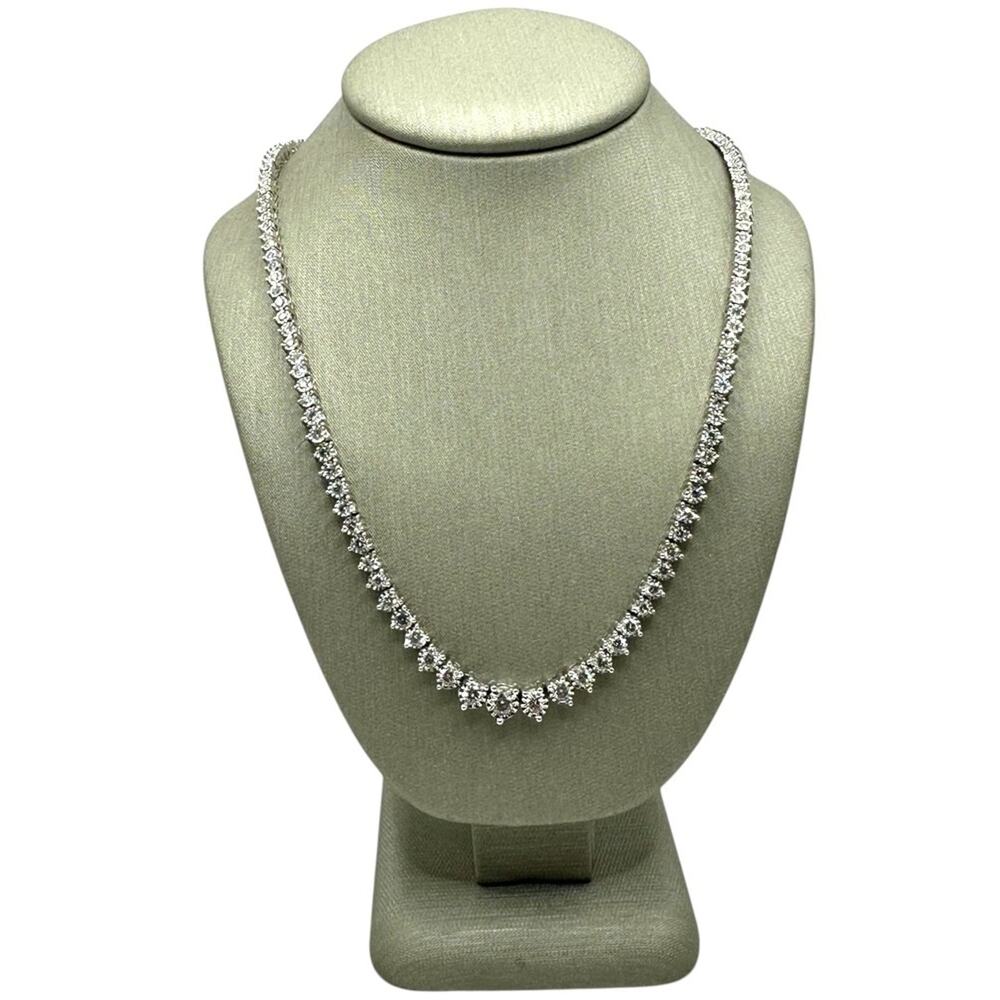 14K White Gold 2.97cttw Diamond Riviera Necklace (5111)
